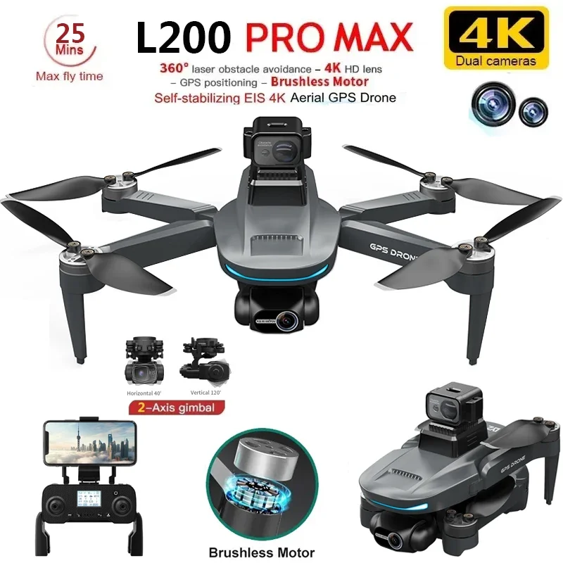L200 PRO MAX Drone 4K 2-Axis P - Drone Mapping ulasan dan harga