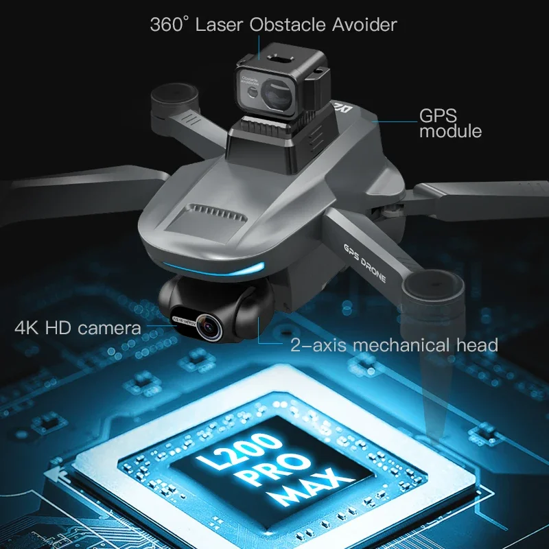 L200 PRO MAX Drone 4K 2-Axis P - Drone Mapping ulasan dan harga
