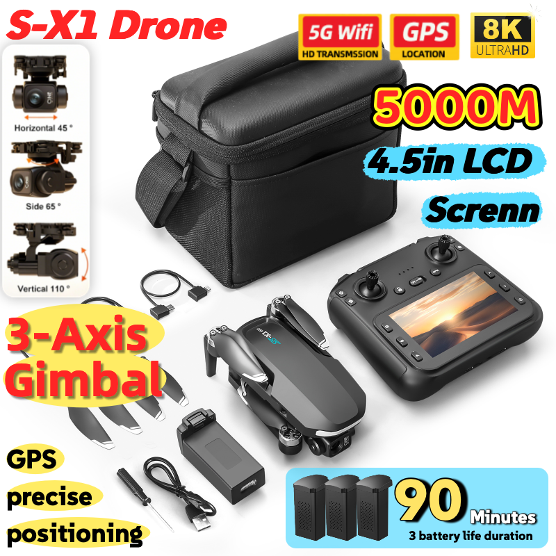 S-X1 MAX GPS Drone with 3-Axis - Drone Multispectral ulasan dan harga