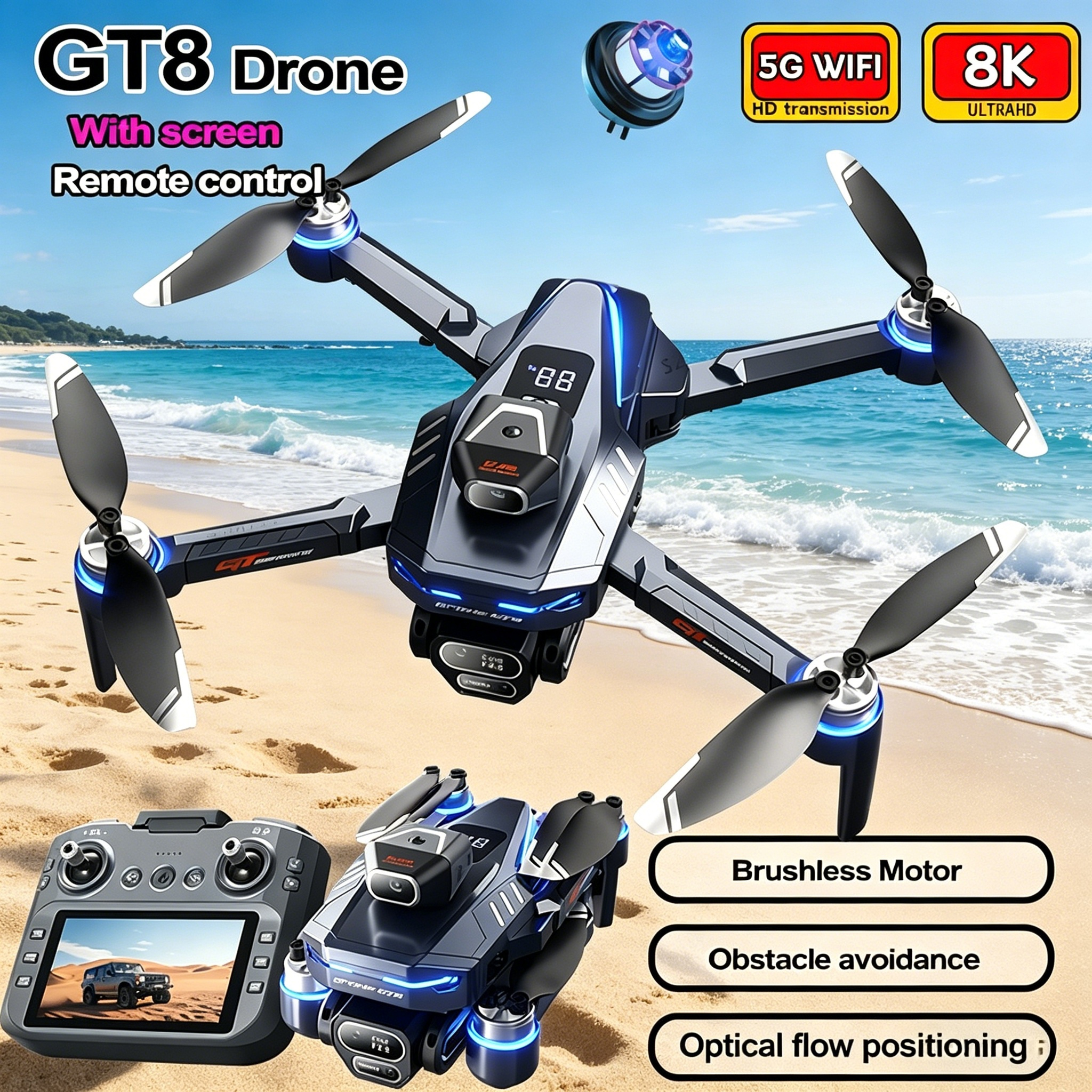 New Drone GT8 8K Professional  - Drone Multispectral ulasan dan harga